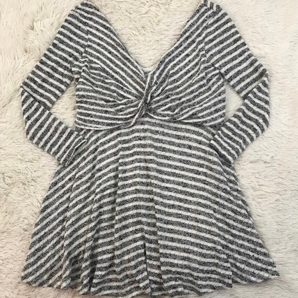 Free People Striped Knit V-neck Dress - Picture 2 of 7